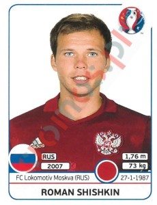 169x Roman Shishkin – UEFA Euro France 2016 Panini