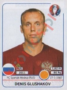 173 Denis Glushakov – UEFA Euro France 2016 Panini