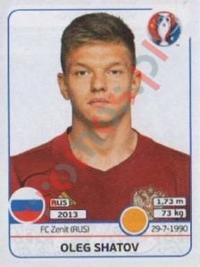 175 Oleg Shatov – UEFA Euro France 2016 Panini