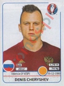 176 Denis Cheryshev – UEFA Euro France 2016 Panini