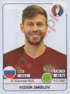 178 Fedor Smolov – UEFA Euro France 2016 Panini