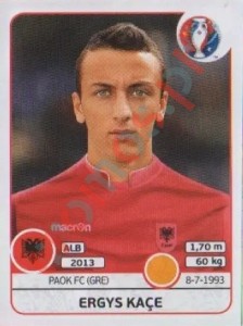 83 Ergys Kaçe – UEFA Euro France 2016 Panini