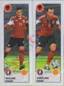 92 Taulant Xhaka / Shkëlzen Gashi – UEFA Euro France 2016 Panini