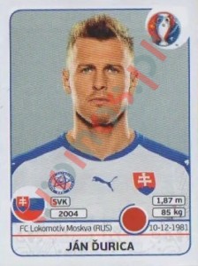 214 Ján Durica – UEFA Euro France 2016 Panini
