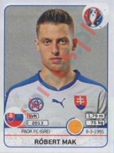 226 Róbert Mak – UEFA Euro France 2016 Panini