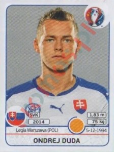 227 Ondrej Duda – UEFA Euro France 2016 Panini