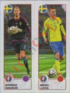 544 Andreas Isaksson / Mikael Lustig – UEFA Euro France 2016 Panini