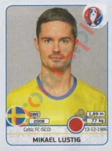 554 Mikael Lustig – UEFA Euro France 2016 Panini