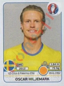 556 Oscar Hiljemark – UEFA Euro France 2016 Panini