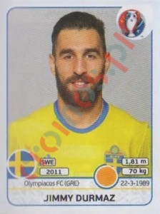 557 Jimmy Durmaz – UEFA Euro France 2016 Panini