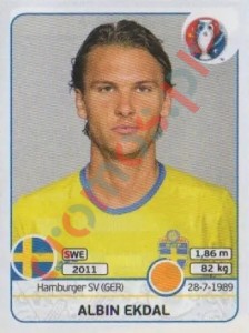 558 Albin Ekdal – UEFA Euro France 2016 Panini
