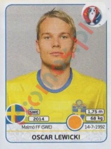 562 Oscar Lewicki – UEFA Euro France 2016 Panini