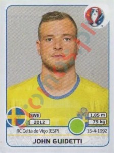 568 John Guidetti – UEFA Euro France 2016 Panini