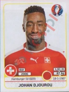 104 Johan Djourou – UEFA Euro France 2016 Panini
