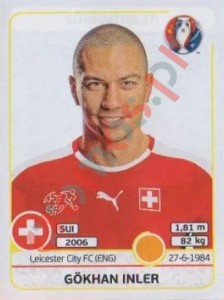 111 Gökhan Inler – UEFA Euro France 2016 Panini