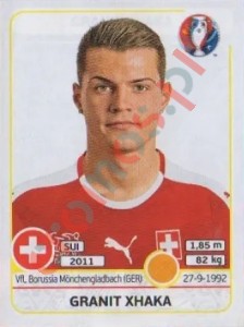 112 Granit Xhaka – UEFA Euro France 2016 Panini