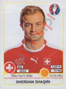 116 Xherdan Shaqiri – UEFA Euro France 2016 Panini