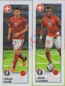 97 Fabian Schär / Johan Djourou – UEFA Euro France 2016 Panini