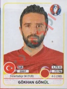 408 Gökhan Gönül – UEFA Euro France 2016 Panini