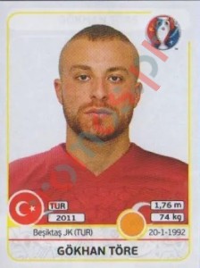 416 Gökhan Töre – UEFA Euro France 2016 Panini