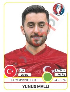 416x Yunus Malli – UEFA Euro France 2016 Panini