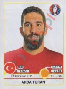 419 Arda Turan – UEFA Euro France 2016 Panini