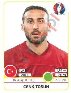 423x Cenk Tosun – UEFA Euro France 2016 Panini