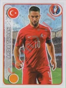 425 Arda Turan – UEFA Euro France 2016 Panini