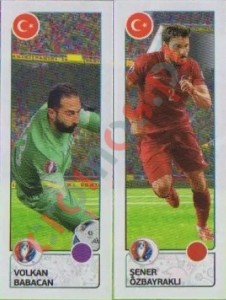 426 Volkan Babacan / Şener Özbayrakli – UEFA Euro France 2016 Panini