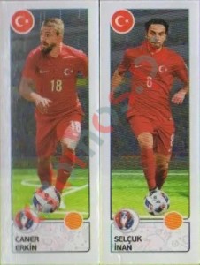 428 Caner Erkin / Selçuk Inan – UEFA Euro France 2016 Panini
