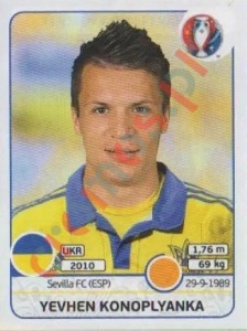 287 Yevhen Konoplyanka – UEFA Euro France 2016 Panini