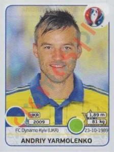 289 Andriy Yarmolenko – UEFA Euro France 2016 Panini