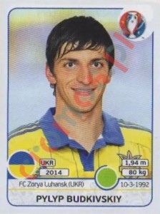 290 Pylyp Budkivskiy – UEFA Euro France 2016 Panini