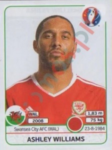 182 Ashley Williams – UEFA Euro France 2016 Panini