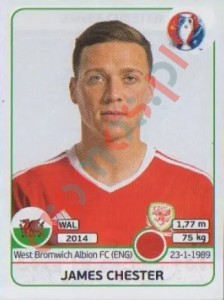 183 James Chester – UEFA Euro France 2016 Panini