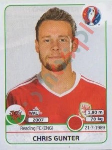185 Chris Gunter – UEFA Euro France 2016 Panini