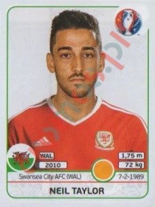 188 Neil Taylor – UEFA Euro France 2016 Panini