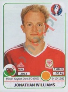 193 Jonathan Williams – UEFA Euro France 2016 Panini