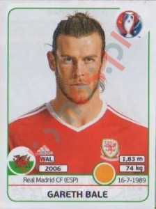 195 Gareth Bale – UEFA Euro France 2016 Panini