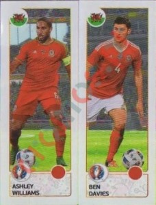 203 Ashley Williams / Ben Davies – UEFA Euro France 2016 Panini