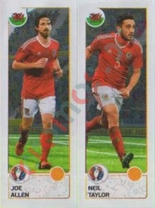 205 Joe Allen / Neil Taylor – UEFA Euro France 2016 Panini