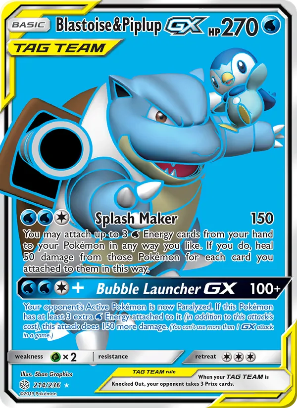 214 Blastoise & Piplup GX – Cosmic Eclipse