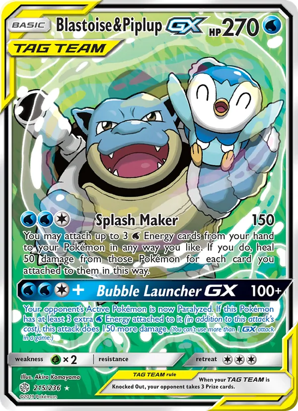 215 Blastoise & Piplup GX – Cosmic Eclipse