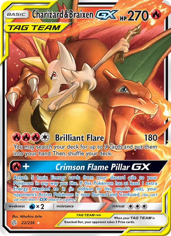 22 Charizard & Braixen GX – Cosmic Eclipse