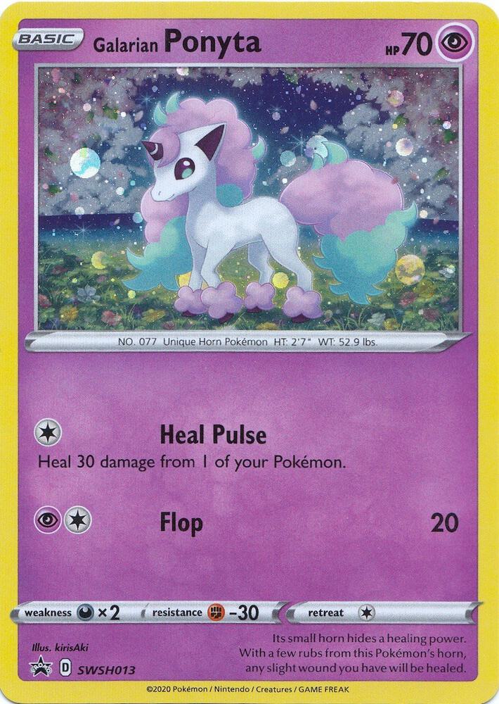 SWSH013-holo-cosmos Galarian Ponyta (Cosmos Holo) – SWSH Black Star Promos
