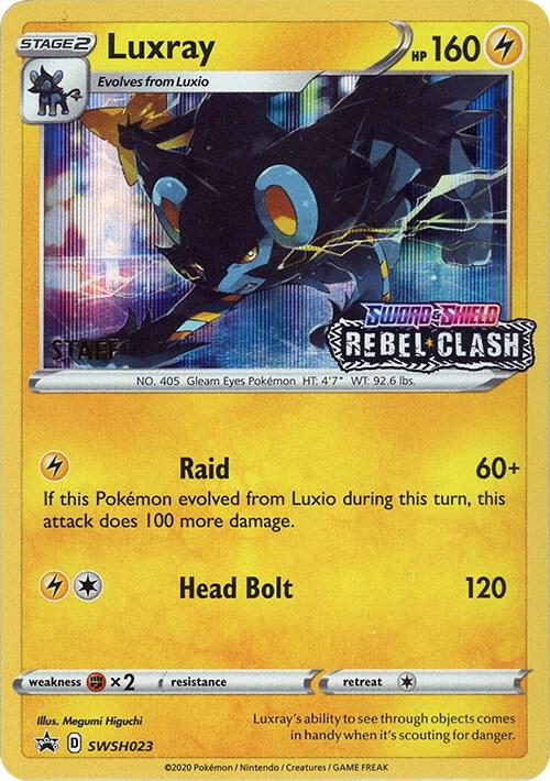SWSH023-holo-setlogo-staff Luxray (Set logo stamp, Staff stamp) – SWSH Black Star Promos