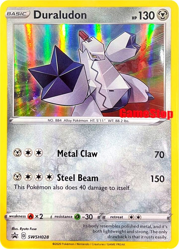 SWSH028-holo-gamestop Duraludon (GameStop stamp) – SWSH Black Star Promos