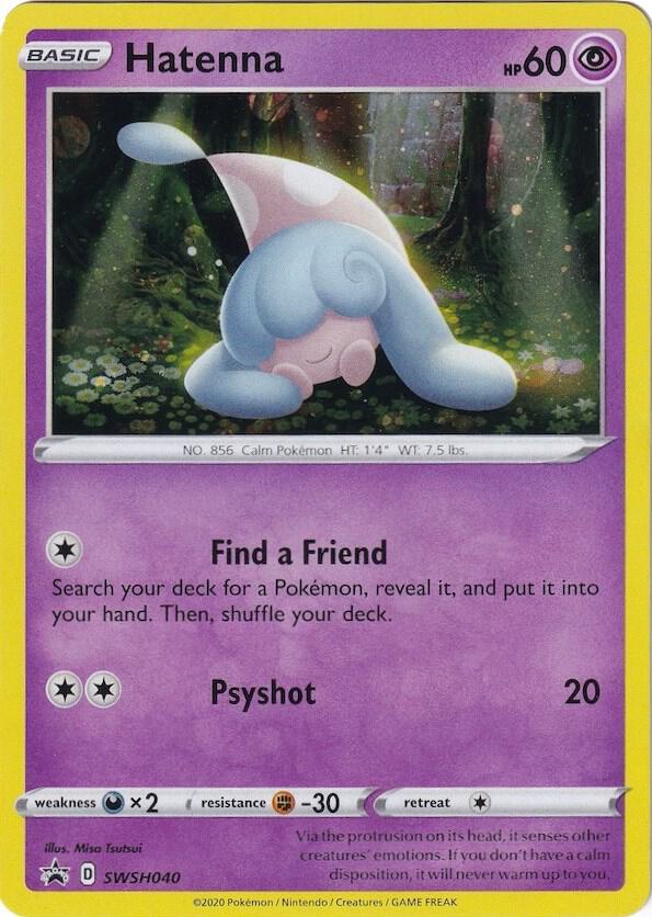SWSH040-holo-cosmos Hatenna (Cosmos Holo) – SWSH Black Star Promos