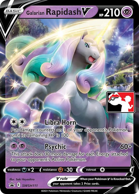 SWSH111-holo-playerreward-5f20bc Galarian Rapidash V (Player Rewards stamp) – SWSH Black Star Promos