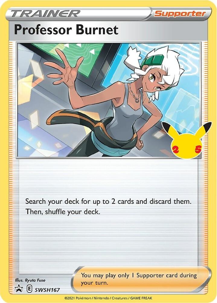 SWSH167-normal-25thcelebration Professor Burnet (25th Celebration stamp) – SWSH Black Star Promos